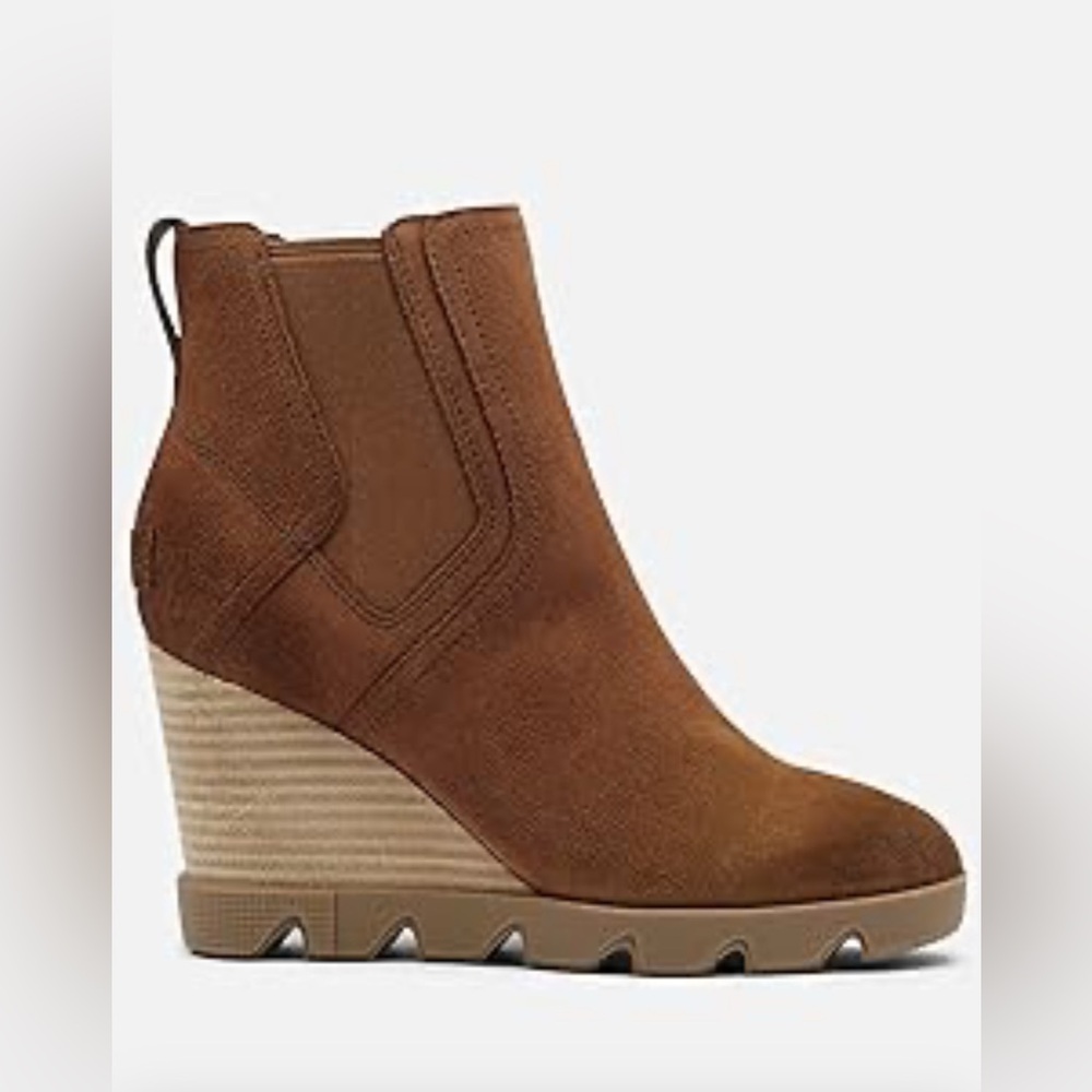 Sorel Joan Uptown Chelsea Wedge Boot,Color-Velvet Tan,Size-6.5